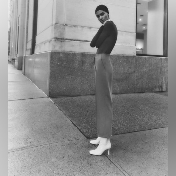 ZARA PLEATED MENSWEAR STYLE PANTS - GRAY - Picture 2 of 7